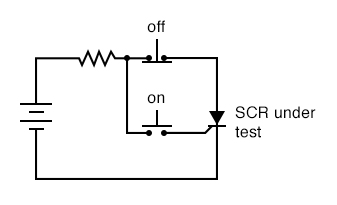 SCR testing circuit