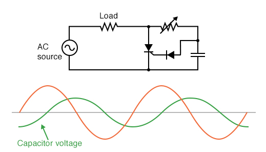 Addition of a phase-shifting capacitor to the circuit