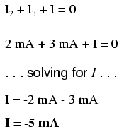 algebraic sum of all currents