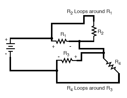complex circuit diagram loops around