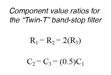 component values twin t ratios