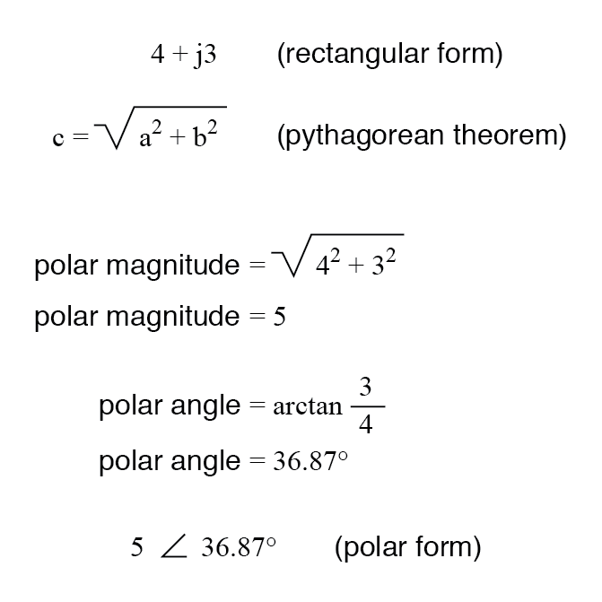 converting rectangular form to polar form
