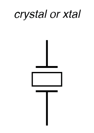 Crystal (frequency determining element) schematic symbol.