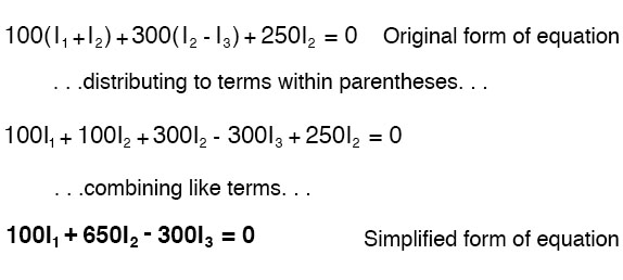 distributing terms within parentheses