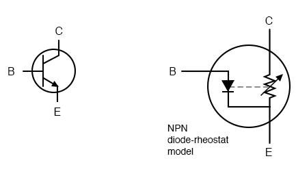 Elementary diode-resistor transistor model.