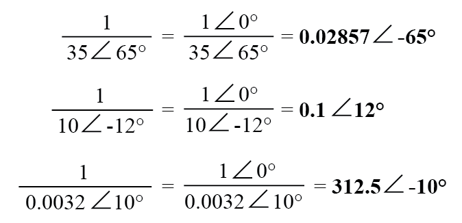 obtain the reciprocal, or “invert” (1/x), a complex number