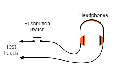 headphones and momentary contact switch