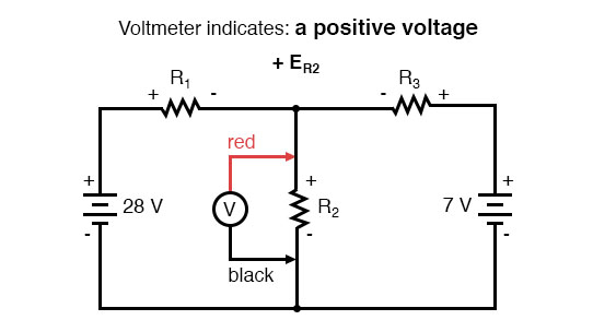 kirchhoffs voltage law positive voltage