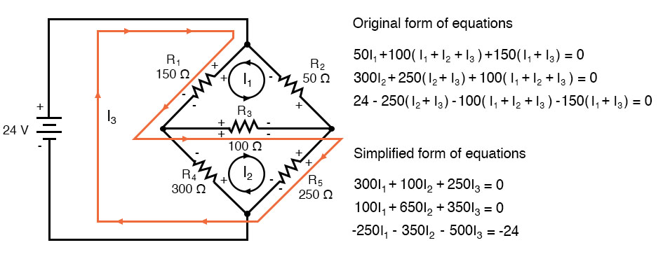mesh current circuit diagram