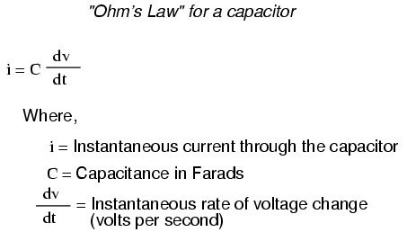 ohms law for capacitor