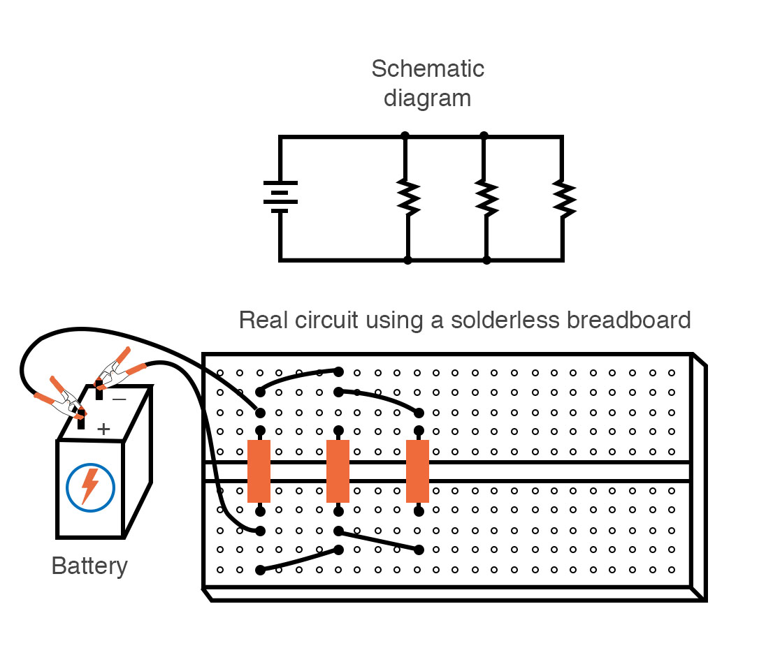 parallel circuit construction breadboard