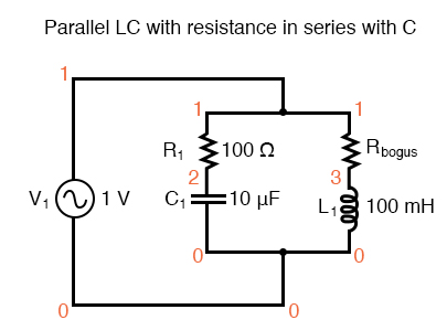 Parallel LC with resistance in serieis with C.