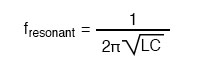 For a tank circuit with no resistance (R), resonant frequency can be calculated with the following formula