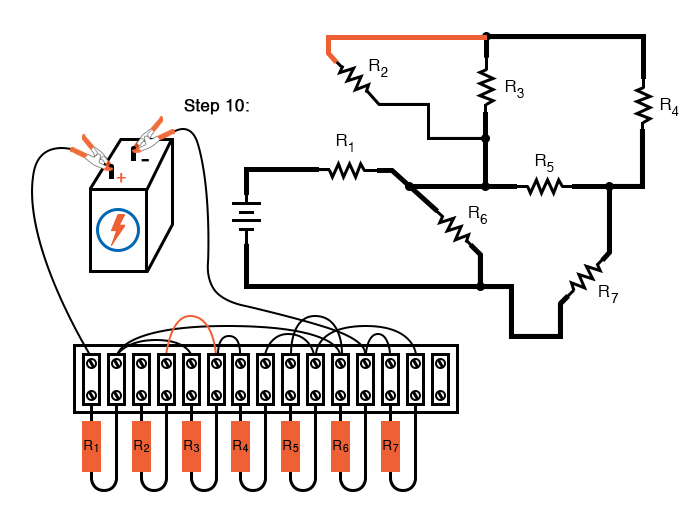 schematic diagram shown next to terminal strip circuit