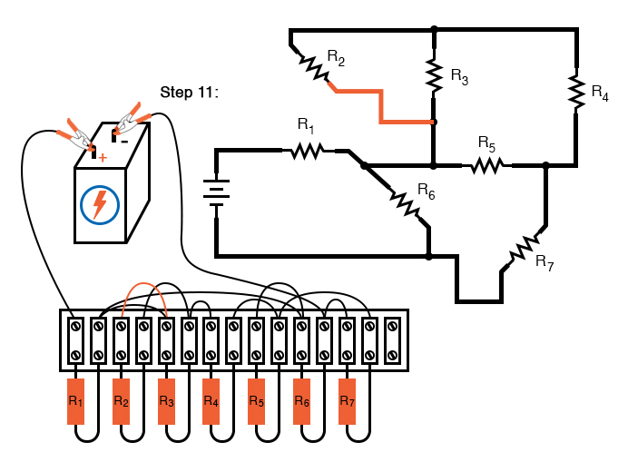 schematic diagram shown next to terminal strip circuit