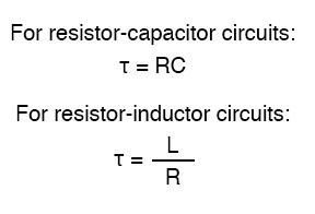 time constant of the circuit formula