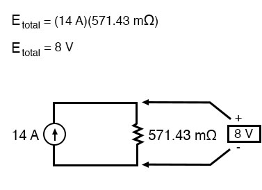 voltage across two components