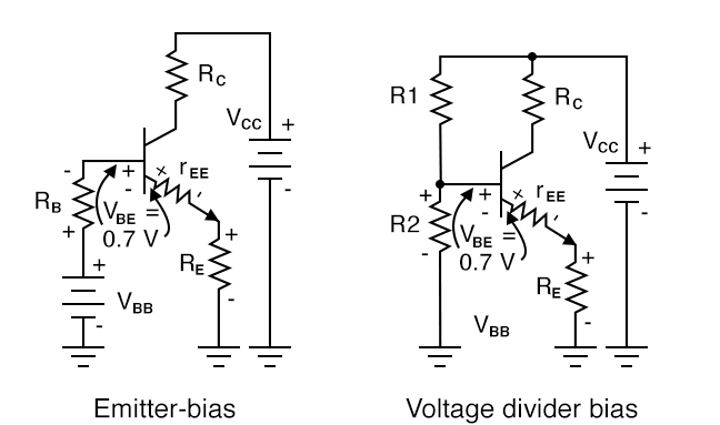 Voltage Divider bias replaces base battery with voltage divider.