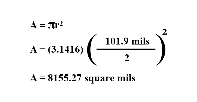 wire cross section formula